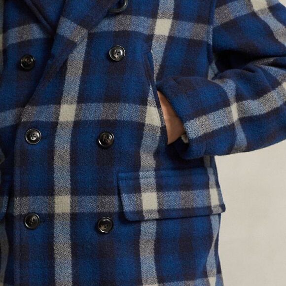 Polo Ralph Lauren "Rugged Icons Collection" Blue Ketchum Wool Plaid Ranch Coat - Picture 6 of 16